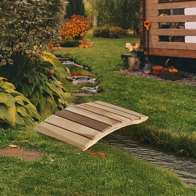 All Things Cedar Outdoor Wooden Garden Bridge - Image 6