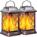 TomCare Solar Lights Outdoor Flickering Flame Metal Solar Lantern Outdoor by TomCare