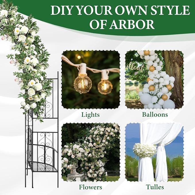 Garden Arbor with Planter Boxes, 7FT Wedding Arches - Image 5