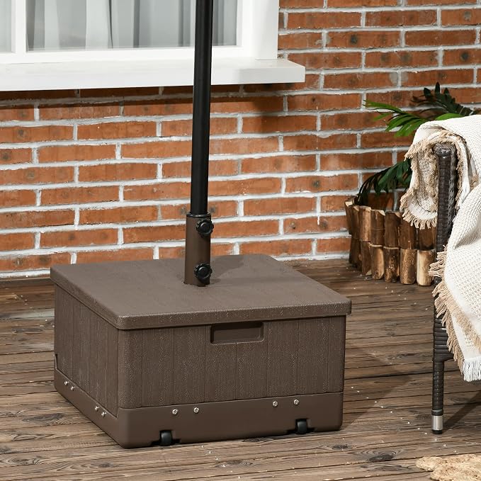 Outsunny 3-in-1 Outdoor Umbrella Base, Coffee End Table, Planter Box - Image 2