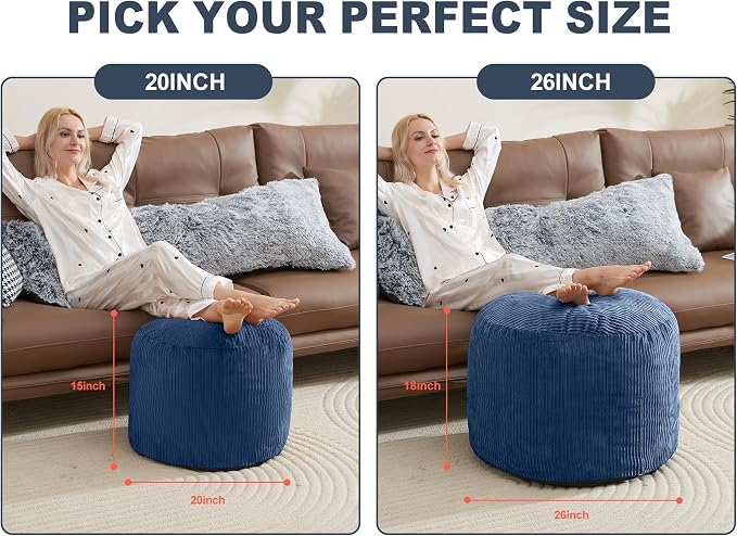 Pouf Ottoman Foot Stools with Foam Small Ottoman - Image 2