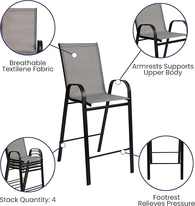 Flash Furniture Brazos Bar Table Set - Image 4