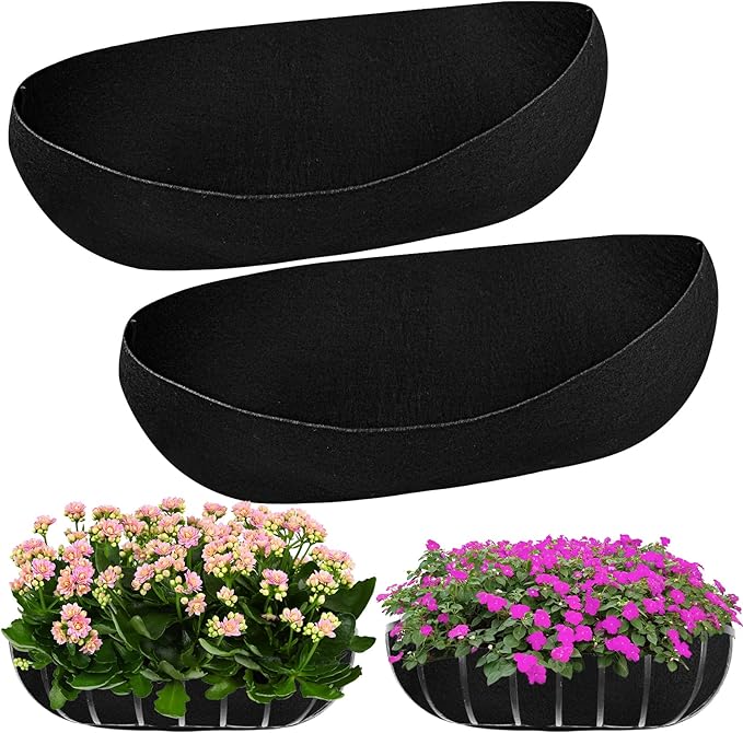 2PCS 36Inch Upgraded Planter Basket Liners Fabric Window Box Liners Felt Trough by Emsiok