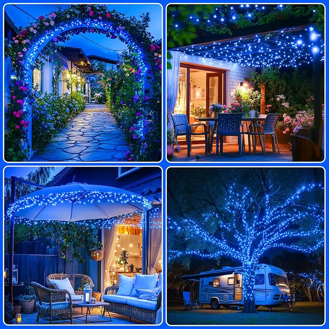 JMEXSUSS 2 Pack Solar String Lights Outdoor Waterproof, Total 66 FT 200 LED - Image 9