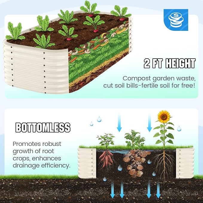 Quictent Galvanized Tall Raised Garden Bed Kit, - Image 5