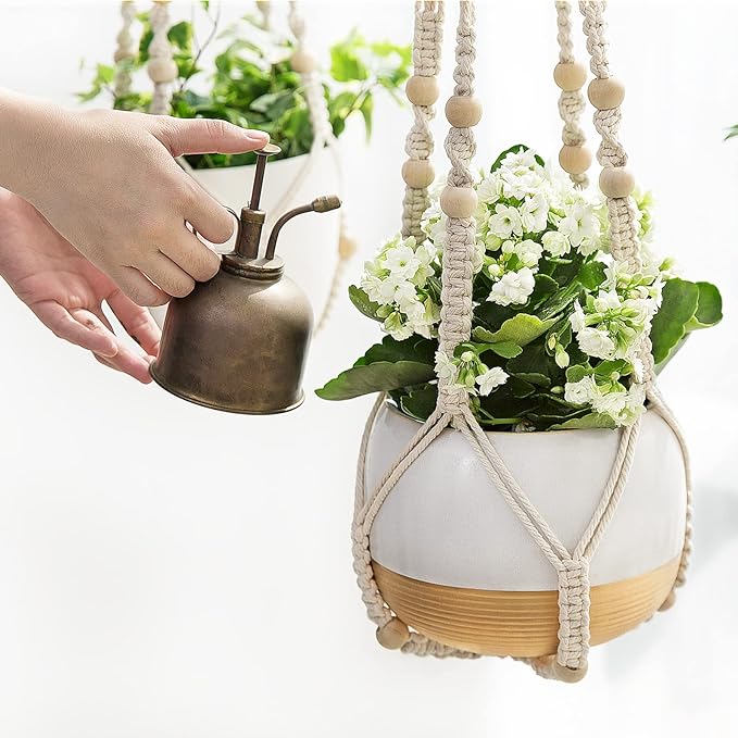 Mkono 3 Pack Macrame Plant Hangers Indoor Different Size Hanging Planter Basket - Image 7