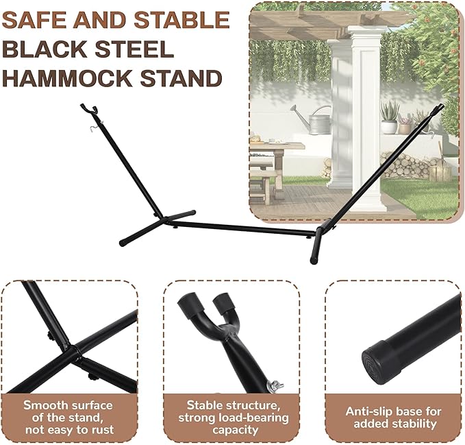 Elevon Hammock Stand, Heavy Duty Adjustable Steel Hammock, 450-Pound Capacity - Image 4