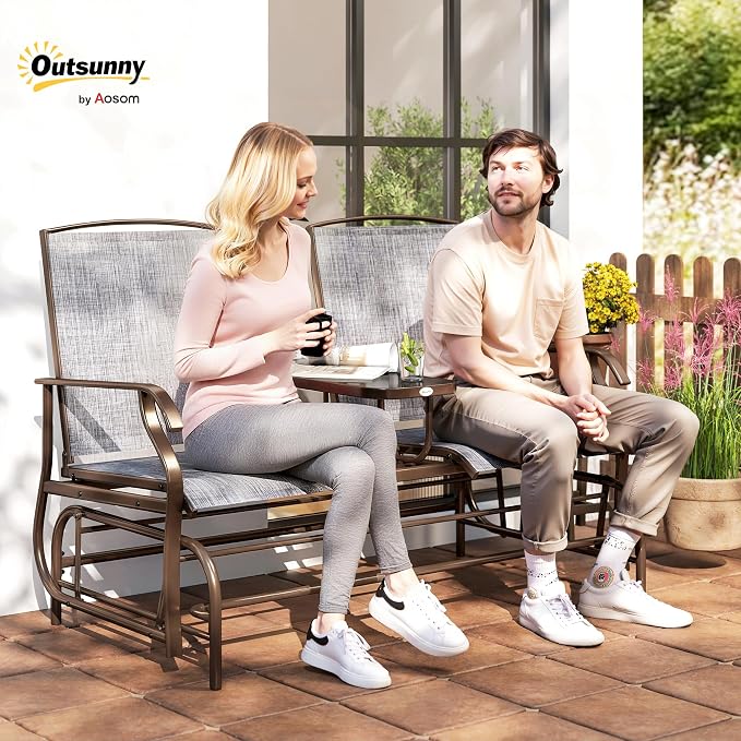 Outsunny Outdoor Glider Bench - Image 2