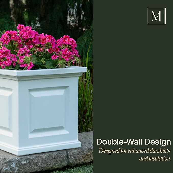 Mayne Nantucket 20-Inch Square Planter – Self-Watering, Weather-Resistant - Image 5
