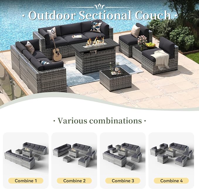 Aoxun 11 Piece Patio Furniture Set - Image 6