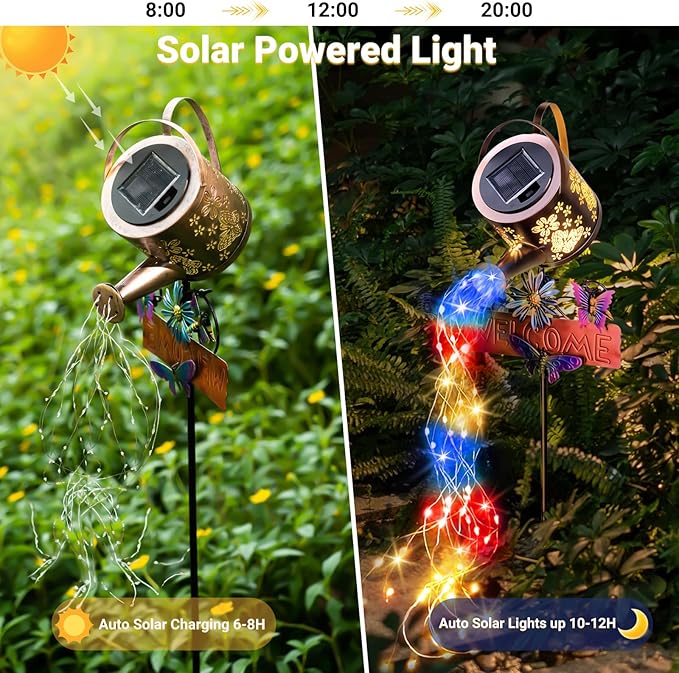 Solar Watering Can Light, Solar Lights Outdoor Decor, Garden Decor Lights - Image 3