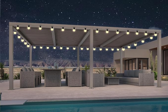 PURPLE LEAF Louvered Pergola 12' × 20', Aluminum Outdoor Hardtop Pergola by PURPLELEAF