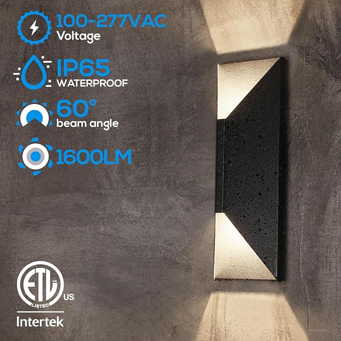 LEONLITE 5CCT Dimmable LED Up Down Wall Light, CRI 90+, IP65 Waterproof - Image 5
