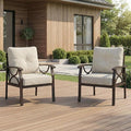 RoyalCraft 2 Pieces Outdoor Single Sofa, All-Weather Patio Metal Armchair by Bringyoubetterlife