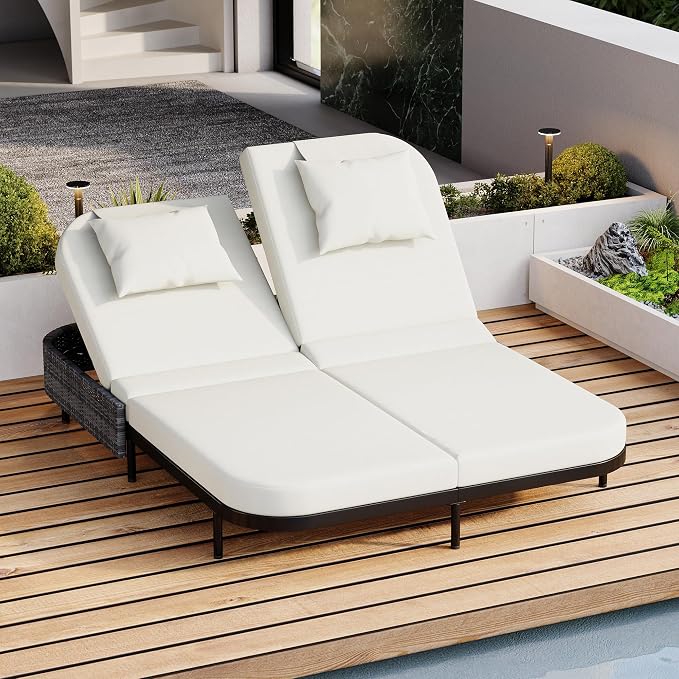Merax Outdoor Daybed, Patio Rattan Daybed - Image 3