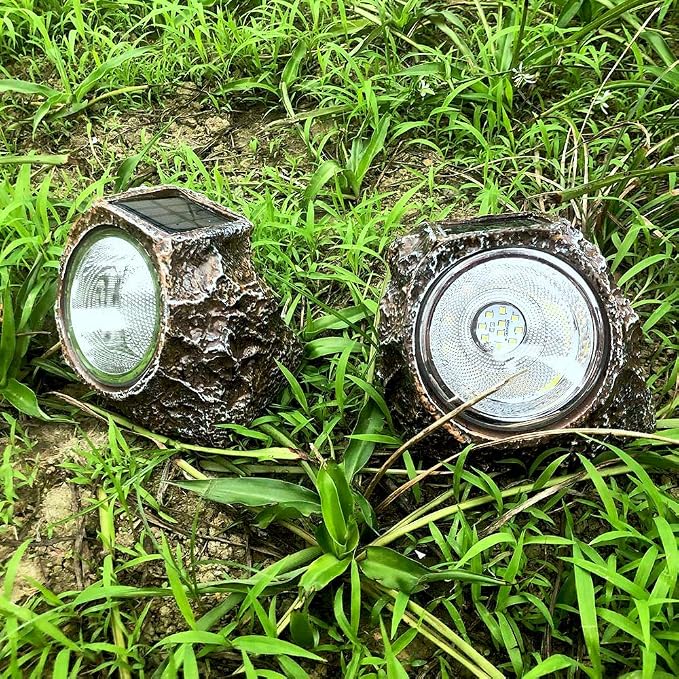 EiGreen Solar Garden Rock Lights Outdoor, 2 Pack 10 LED Waterproof Solar - Image 8