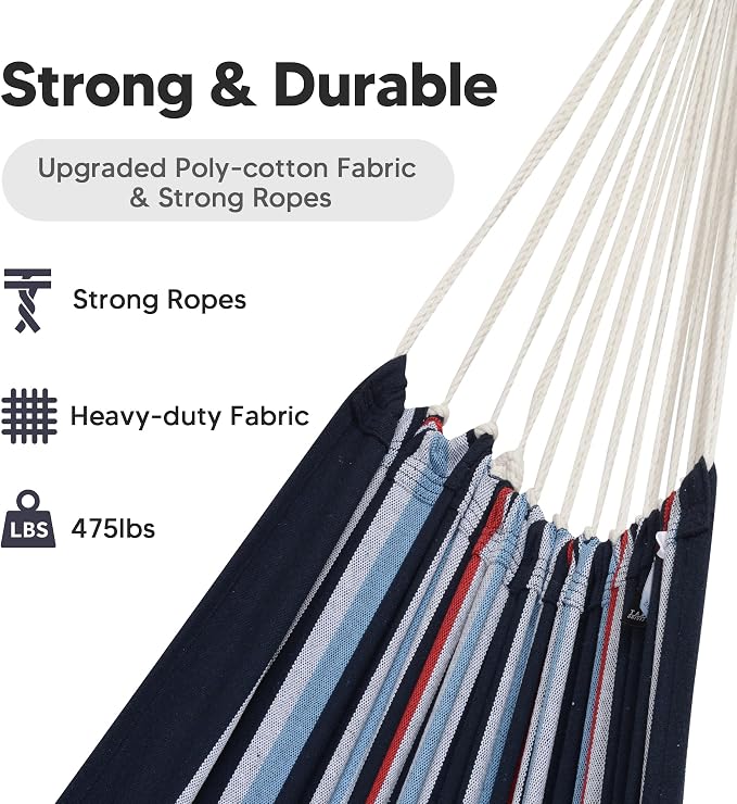 SUNCREAT Hammocks Outdoor Camping Double Hammock, Extra Large 2 Person Hammock - Image 3