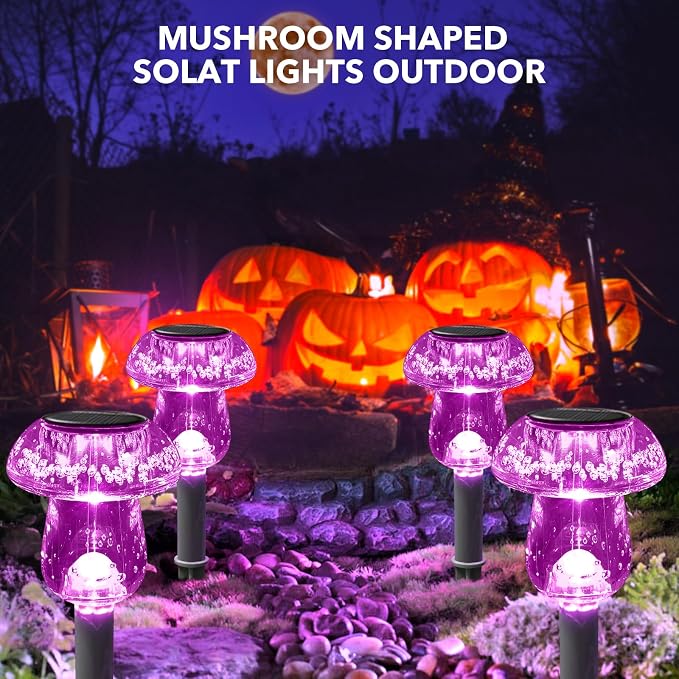 Solar Lights Outdoor, 16 Pack Mushroom Lights Outside Waterproof, Solar Powered - Image 6