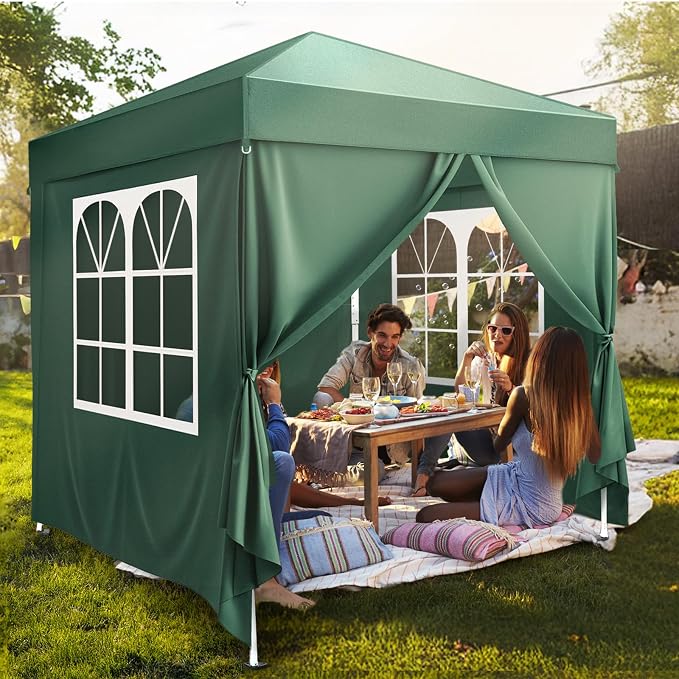 VINGLI Pop Up Canopy Tent with Sidewalls, Outdoor Gazebo Canopy Tent, Patio - Image 7