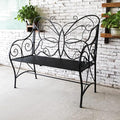 HLC Outdoor Bench Outdoor Sturdy Rust-Resistant Bench Butterfly Cast Iron by HLC