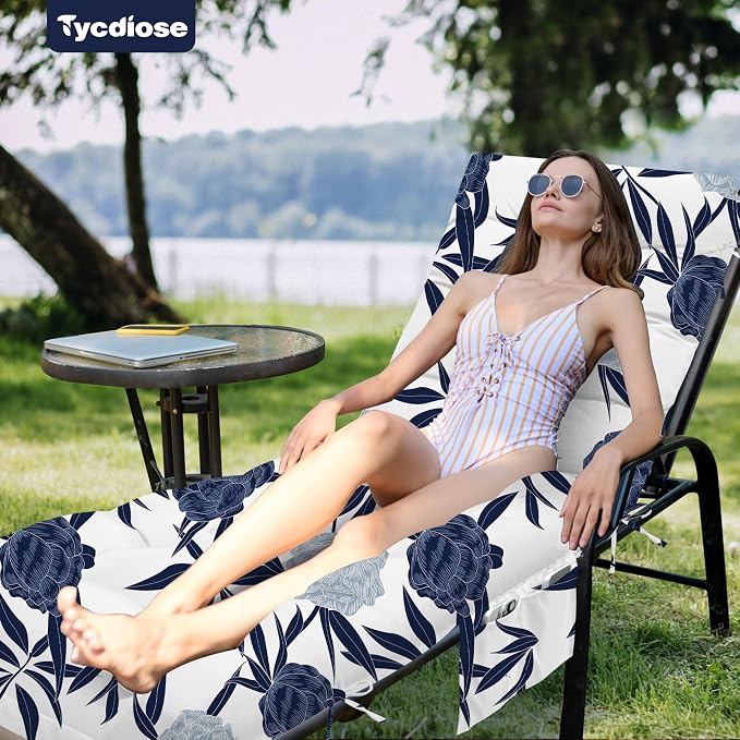 Outdoor Chaise Lounge Chair Cushion, Thickened Non-Slip Patio Lounge Chair - Image 6