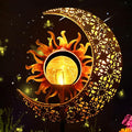 LICKLIP Garden Solar Lights Outdoor Decorative, Sun & Moon Crackle Glass Globe by LICKLIP