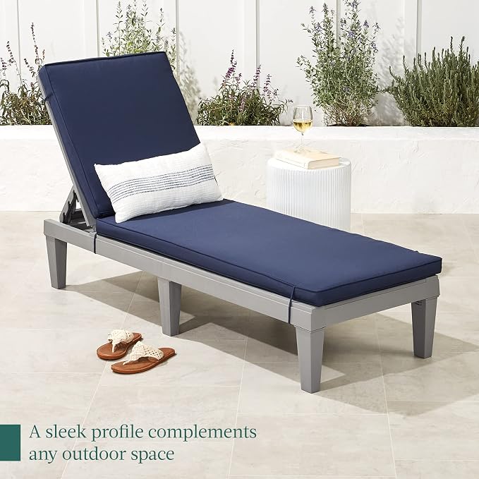 Best Choice Products Outdoor Lounge Chair, Resin Patio Chaise Lounger - Image 8