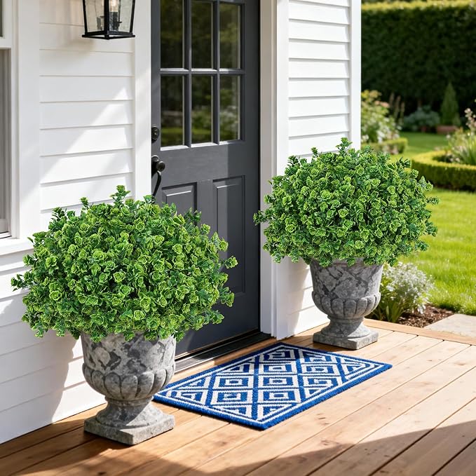 Artificial Fake Outdoor Plants for Spring Summer Decoration, 12 Bundles Fake - Image 2