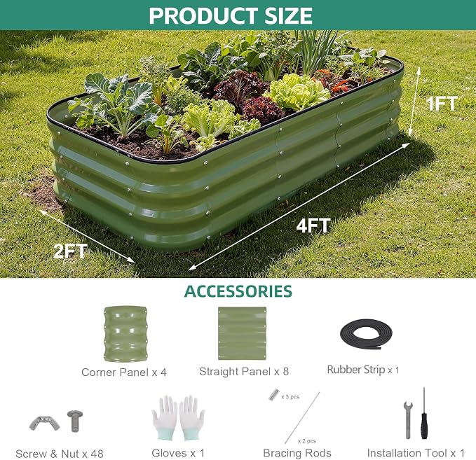 3 in 1 Galvanized Raised Garden Bed - Image 3