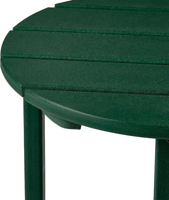 WestinTrends Dylan Adirondack Round Outdoor Side Table, Dark Green - Image 9