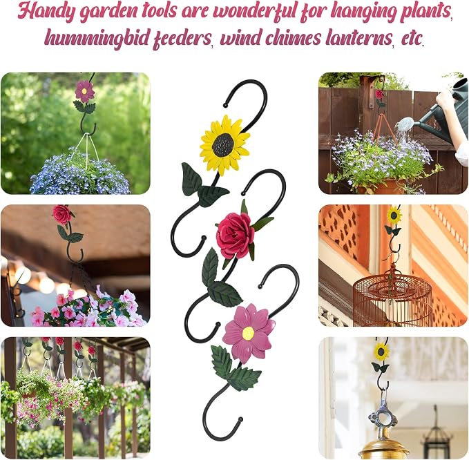 S Hooks for Hanging Plants, Beautiful and Vivid Plant Hook for Garden Planters - Image 5