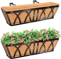 Riare 2 Pack 24 Inch Metal Railing Planter Window Box by Riare