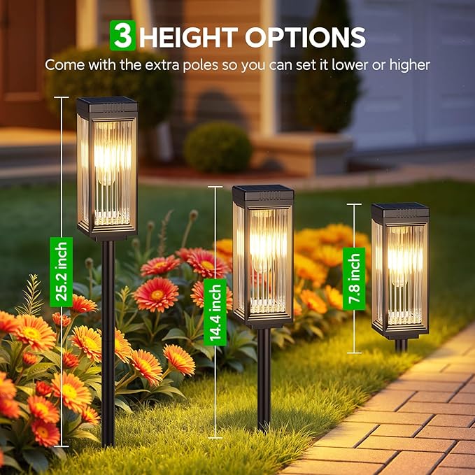 Solar Pathway Lights Outdoor, 8 Pack Upgraded Solar Lights Outdoor Waterproof - Image 4