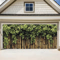 Bamboo Garden Garage Door Banner 6x13FT, Large Outdoor Nature Decoration by ANNAQUEEN