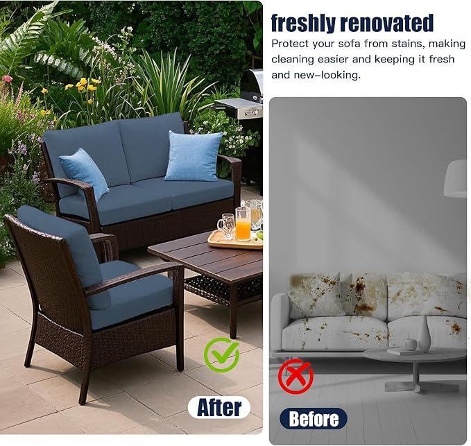 12-Piece Outdoor Cushion & Pillow Cover Set, 8 Seat Covers + 4 Pillow Covers - Image 6