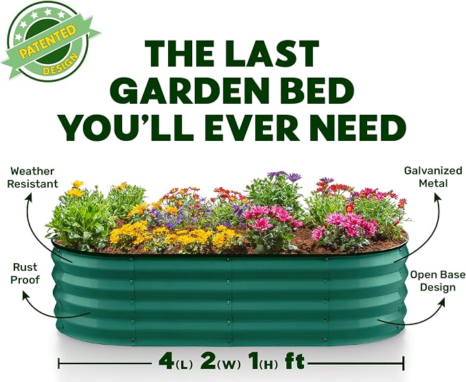 Plant & Plot Galvanized Raised Garden Beds Outdoor // 4×2×1 ft Planter Raised - Image 5
