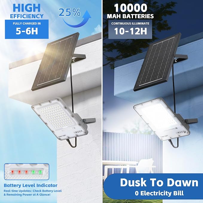200W Solar Flood Light Outdoor 40000LM 6500K LED Solar Street Light - Image 3