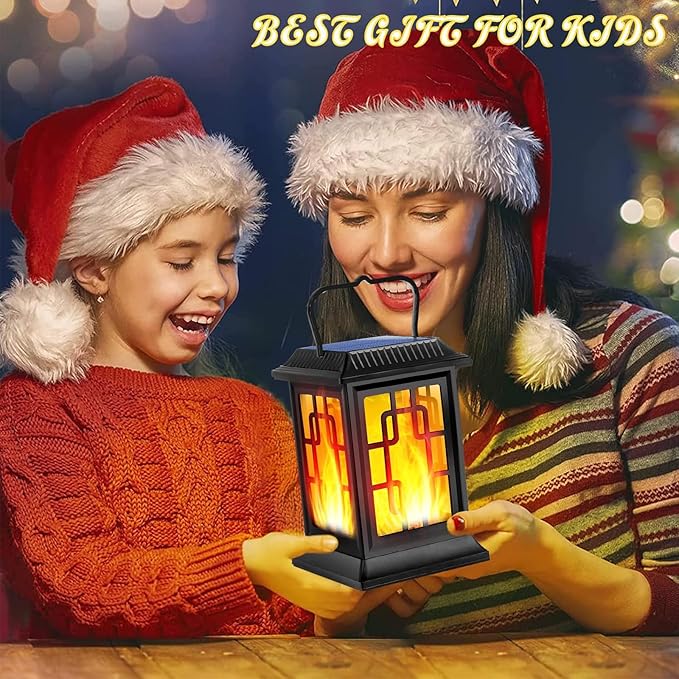 Solar Lanterns Outdoor Waterproof Hanging Lanterns Garden Solar Powered Flame - Image 6
