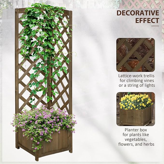 Outsunny Wooden Raised Garden Bed - Image 3