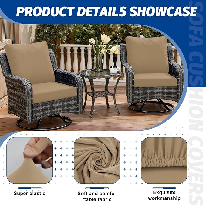 Patio Stretch Cushion Covers, Outdoor Sofa slipcovers - Image 3