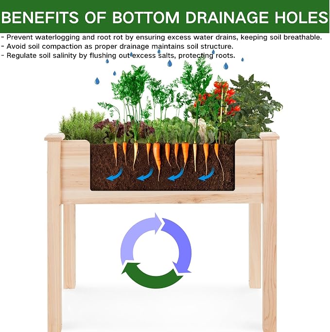 34x18x30in Wooden Raised Garden Bed - Image 7