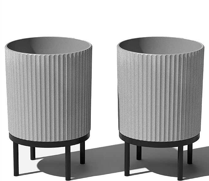 Veradek Demi Series Round Planter w/Stand by VeradekOutdoor