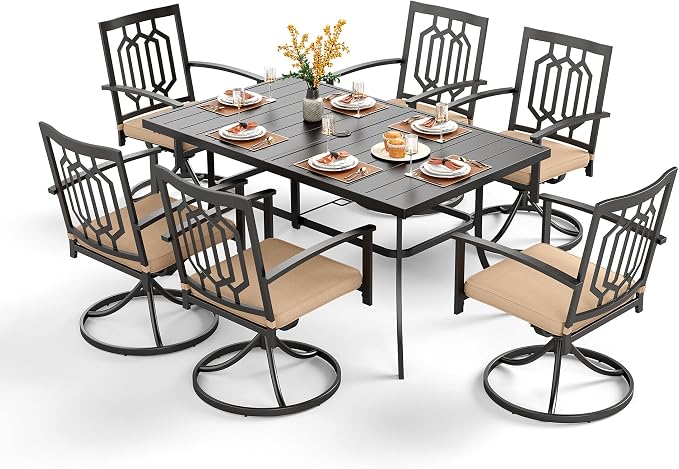 PHI VILLA 7 Pieces Outdoor Dining Set by PHIVILLAThepioneerofcomfortablehouseholdsupplies