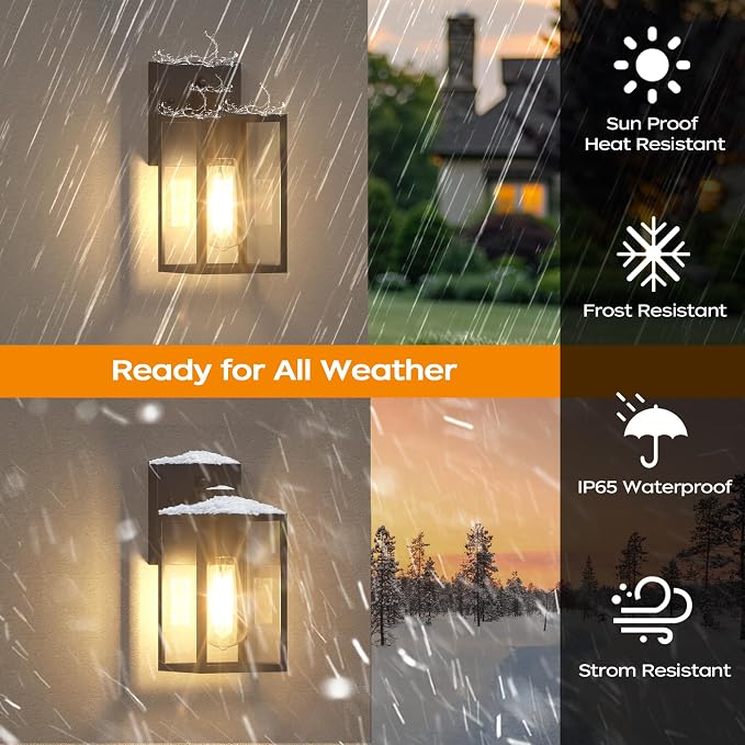 WIHTU Dusk to Dawn Outdoor Lighting Fixtures, Exterior Front Porch Light - Image 3