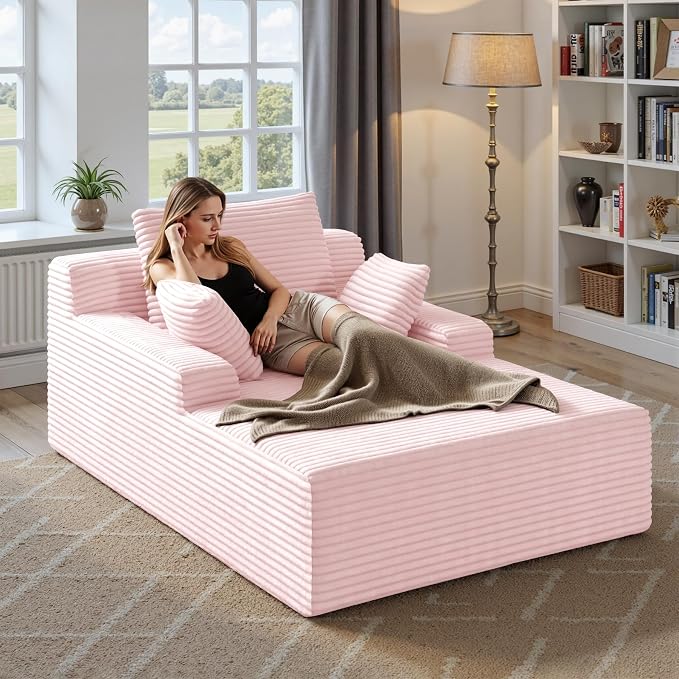 51'' Oversized Chaise Lounge Chair Indoor, Non-Assembly Deep Seat Sofa Bed - Image 7