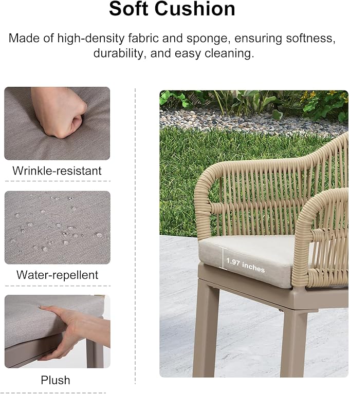 PURPLE LEAF Outdoor Counter Height Bar Stools Set of 2 Patio Metal Modern - Image 4