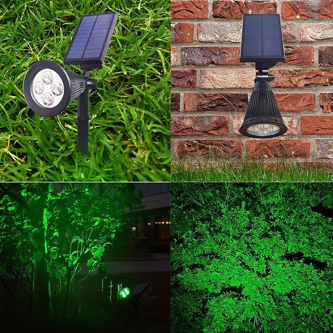 Solar Lights Outdoor Waterproof, 4 LED Landscape Lights, 2 in 1 LED Solar - Image 7