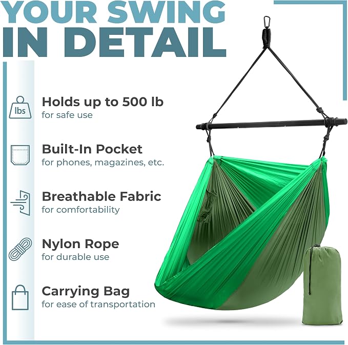 Sorbus Hanging Hammock Chair - Image 7