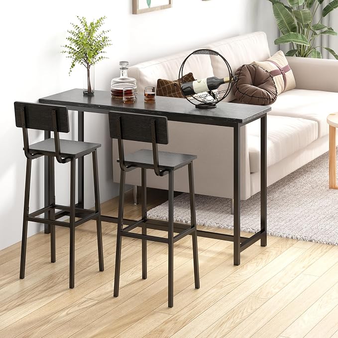 GILLAS Set of 2 Bar Stools, Tall Bar Chairs - Image 7