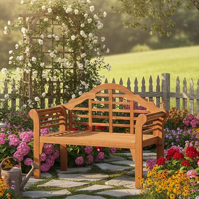 Tangkula Folding Outdoor Eucalyptus Wood Bench, 49” Large Foldable Solid Wood - Image 5